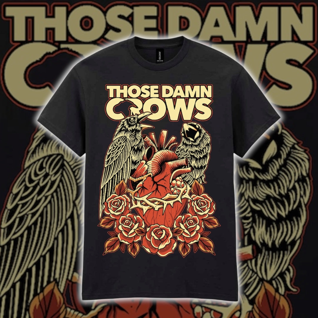 NEW Valentine Preorder. ‘Heart & Roses’ Crow Tee.